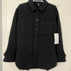 Women’s Black Athleta Retroplush Shirt Jacket